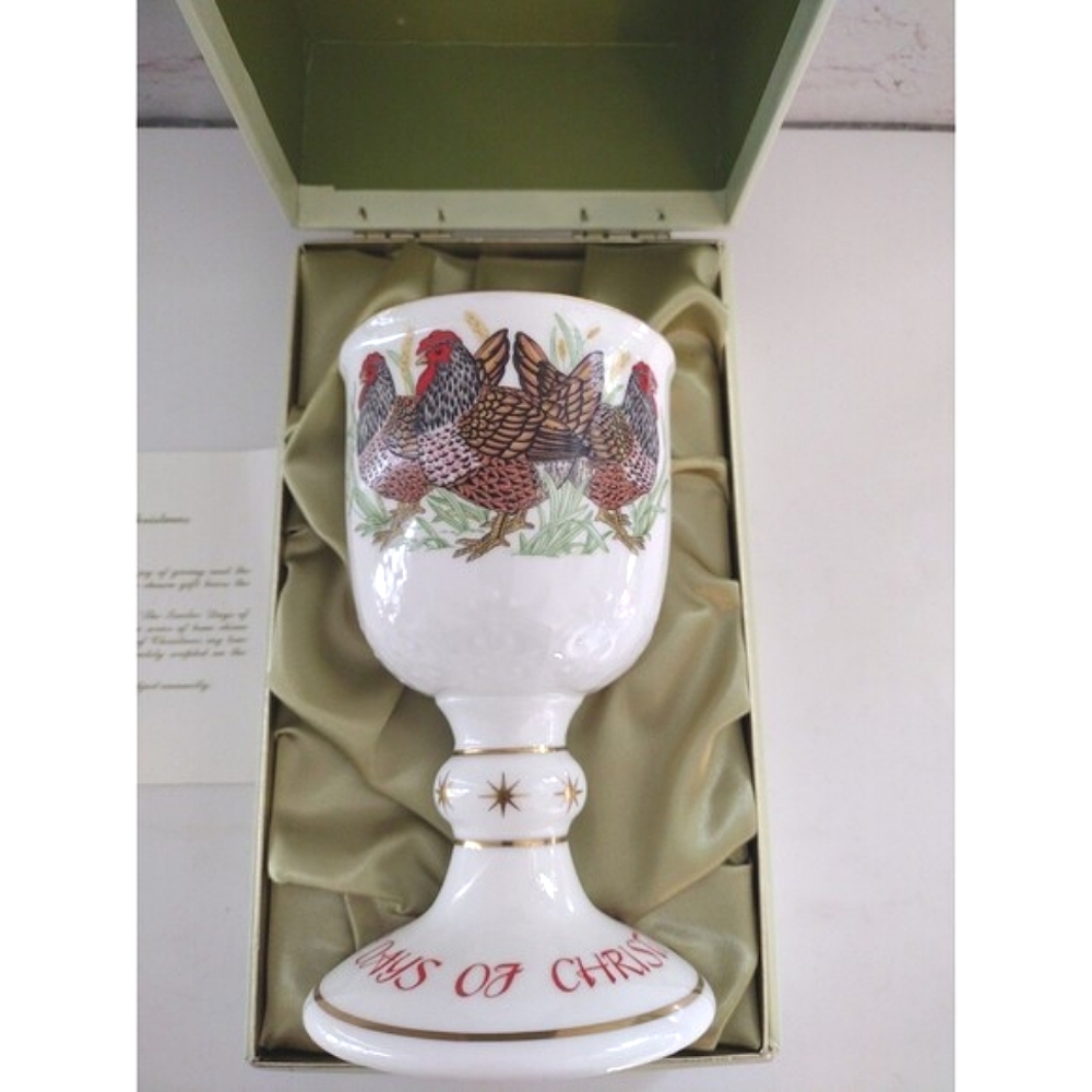 Royal Doulton 12 days of Christmas Goblet 3 French Hens In Original Box